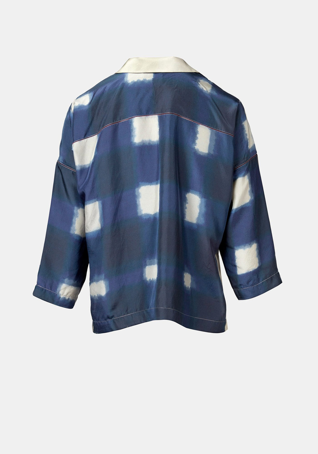 Shirt Botanic Collar Watercolour Checks Indigo