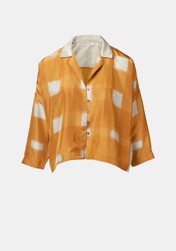 Shirt Botanic Collar Watercolour Checks Amber
