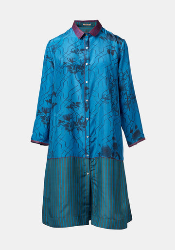 Tunic Chopin Taj Flowers Snorkel Blue