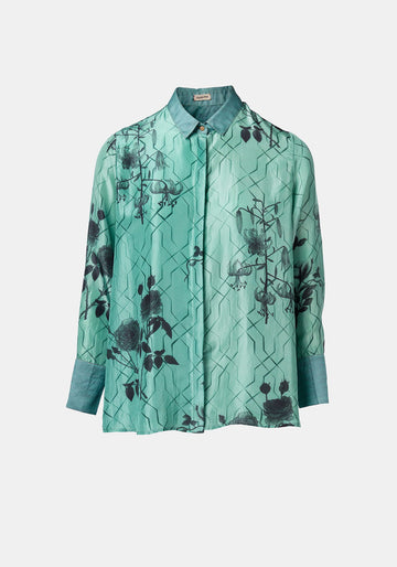 Shirt Simple Taj Flowers Malachite Green