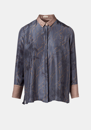 Shirt Simple Taj Flowers Dark Night