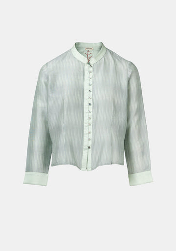 Shirt Geisha Stripes Silver Green