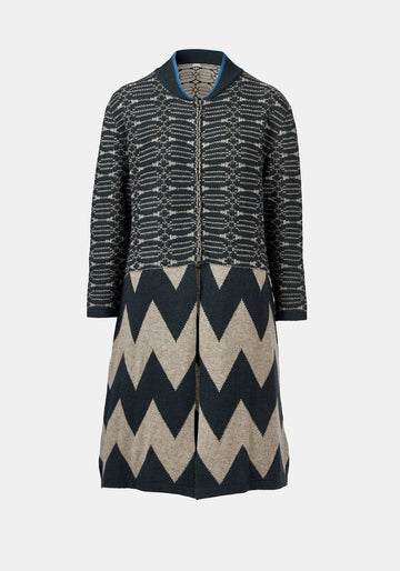 Coat Loose Zip Dark Night