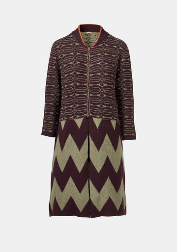 Coat Loose Zip Prune