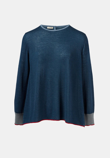 Top Key Round Neck Navy