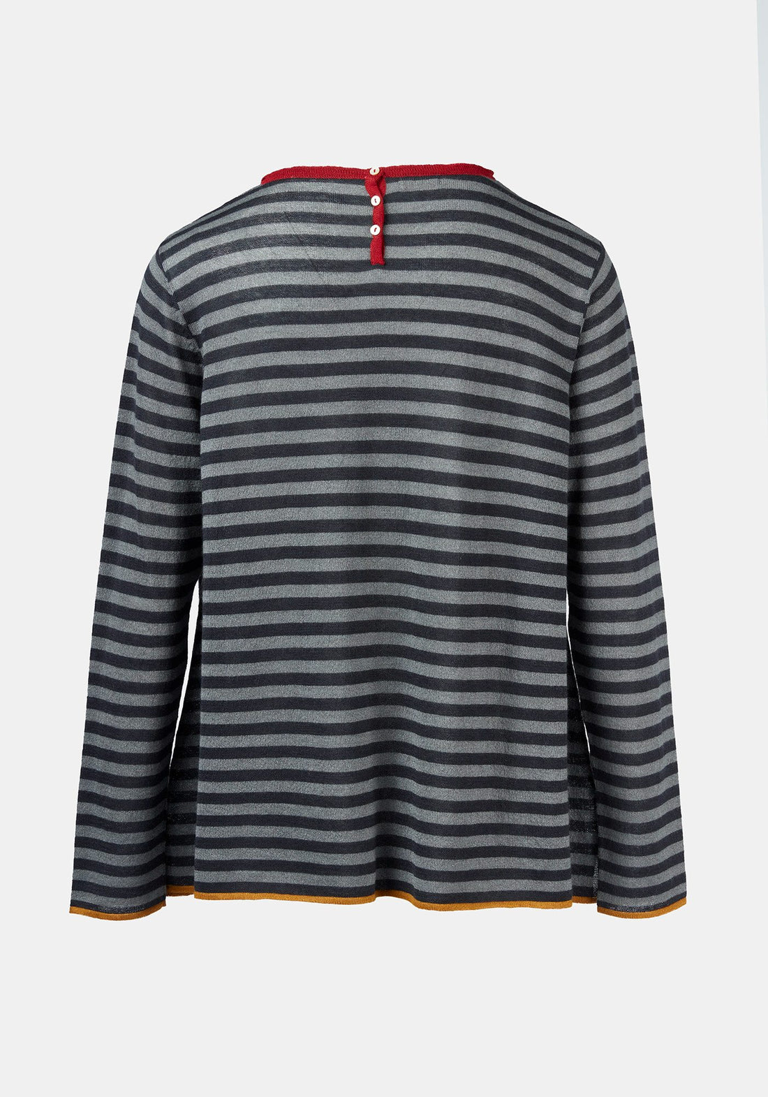 Top Key Round Neck Polo Stripes Dark Night