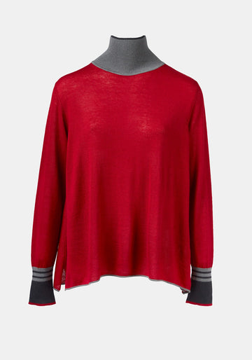 Top Key Turtle Neck Cherry