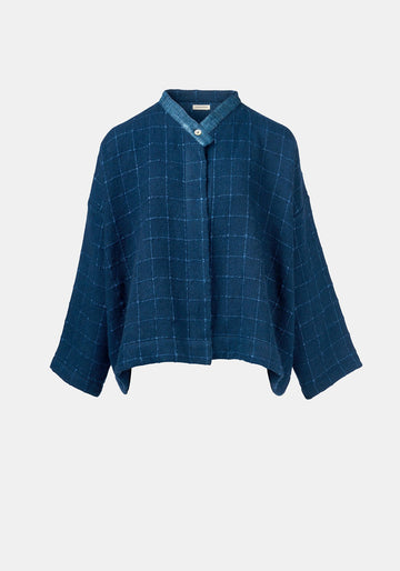 Coat Ailko Hemp Checks Navy