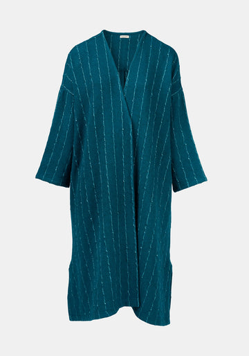Coat Lall Hemp Stripes Peacock