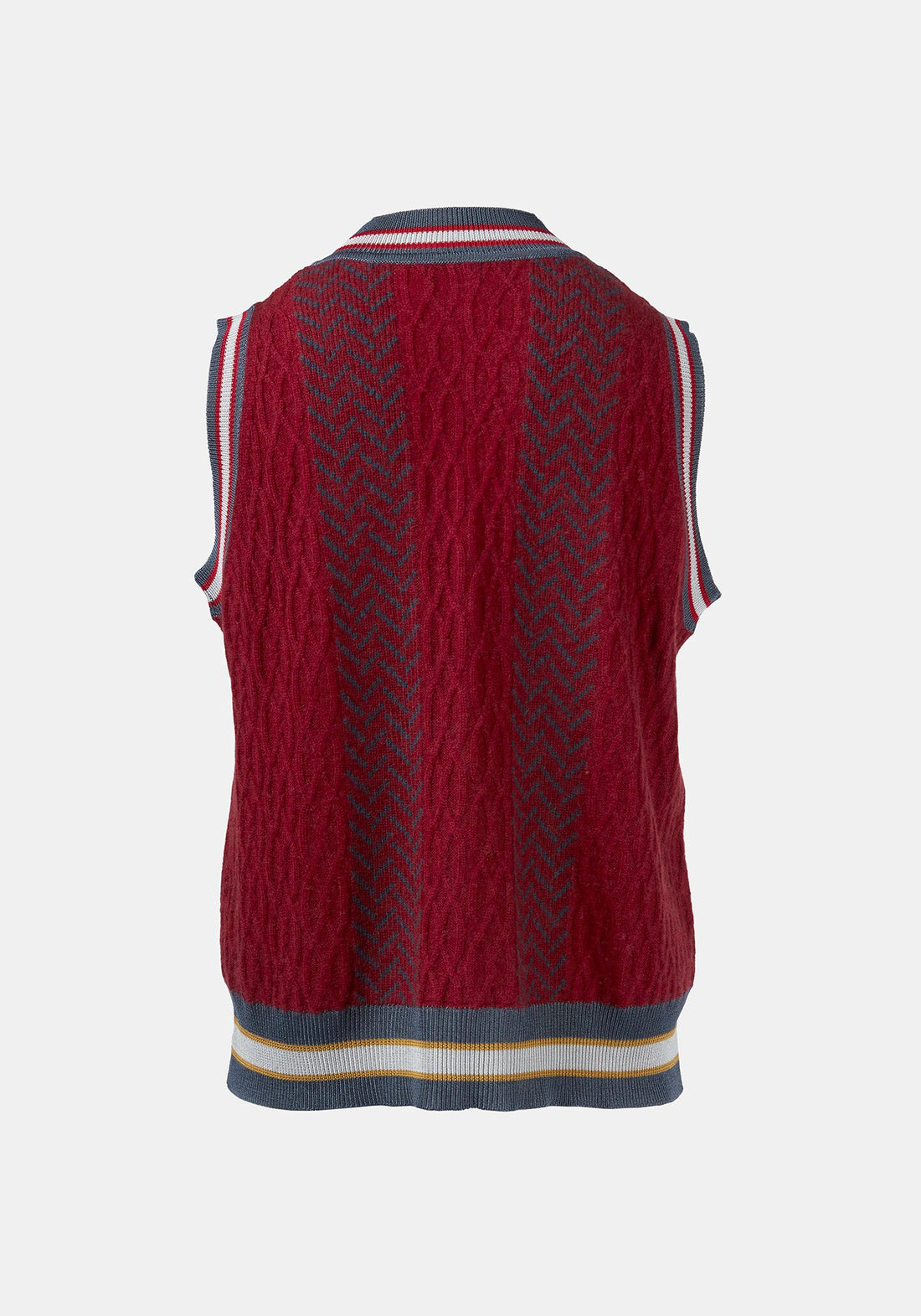 Vest Tender Jacquard Cable Cherry