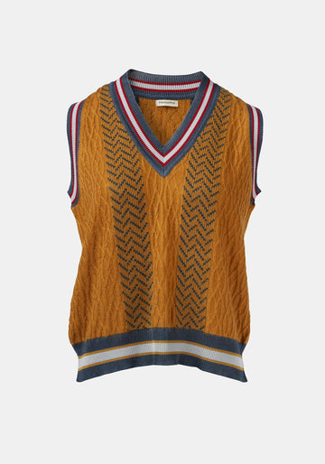 Vest Tender Jacquard Cable Amber