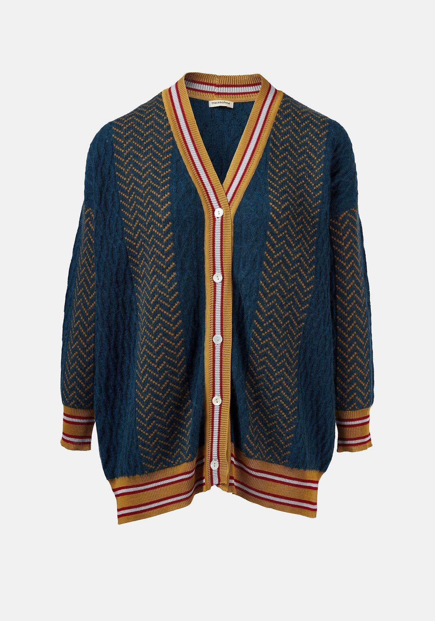 Cardigan Long Jacquard Cables - Traces of Me