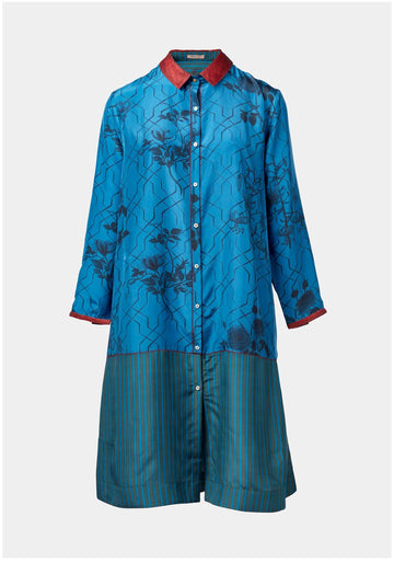 Tunic Chopin Taj Flowers Snorkel Blue