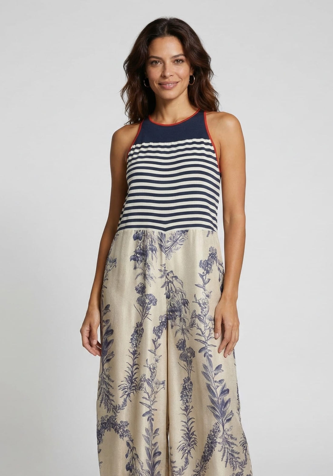 Trousers Jumpsuit Flowers Crown Indigo l Aloe Wash