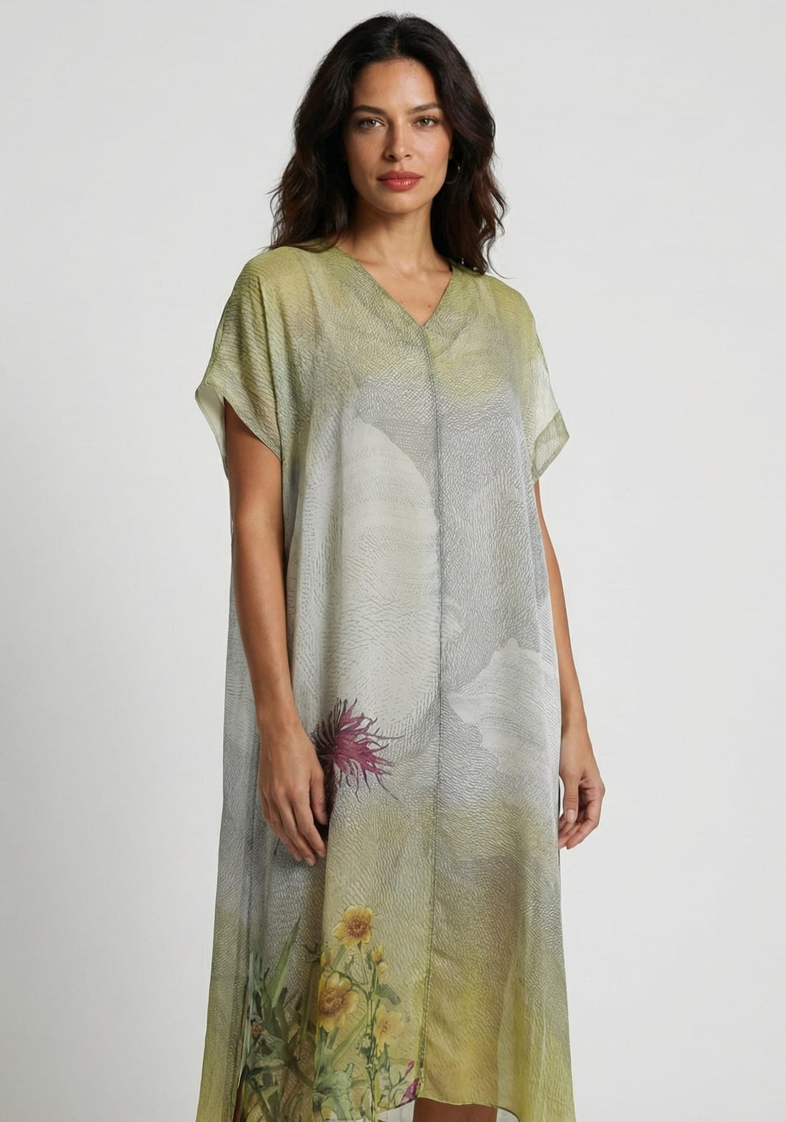 Dress Selkie V Neck Centaurea Multicolour