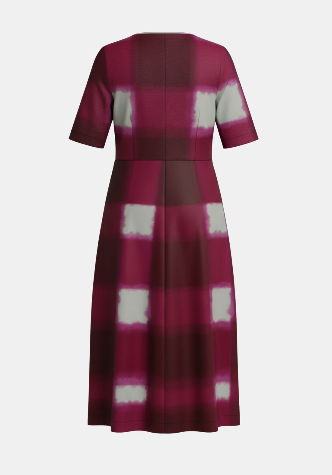 Dress Abyss Watercolour Checks Beet Red