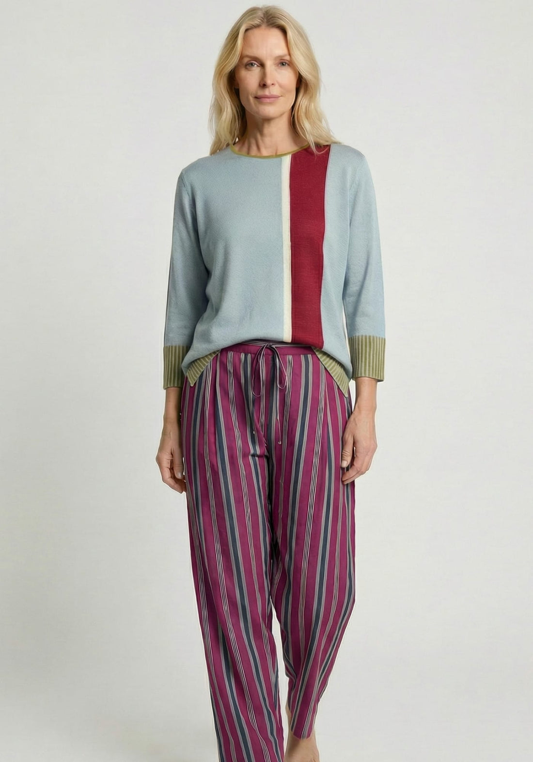 Trousers Peter Stripes mood Beet Red