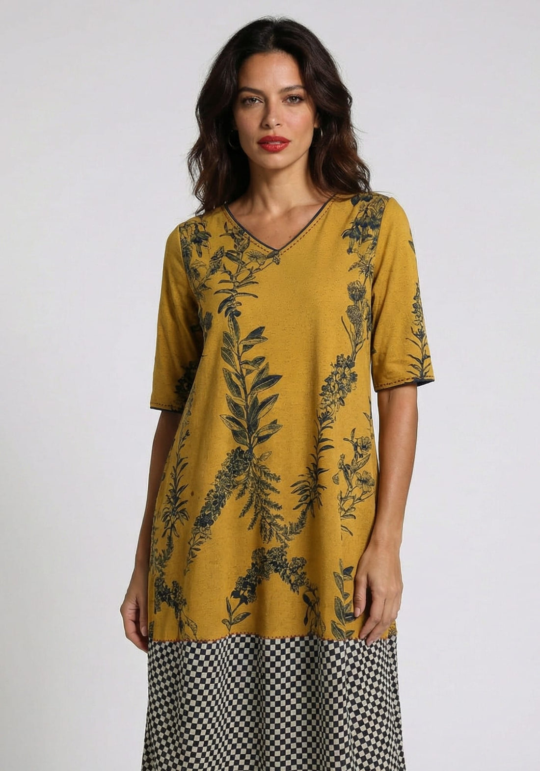 Dress Durga Flowers Crown Amber