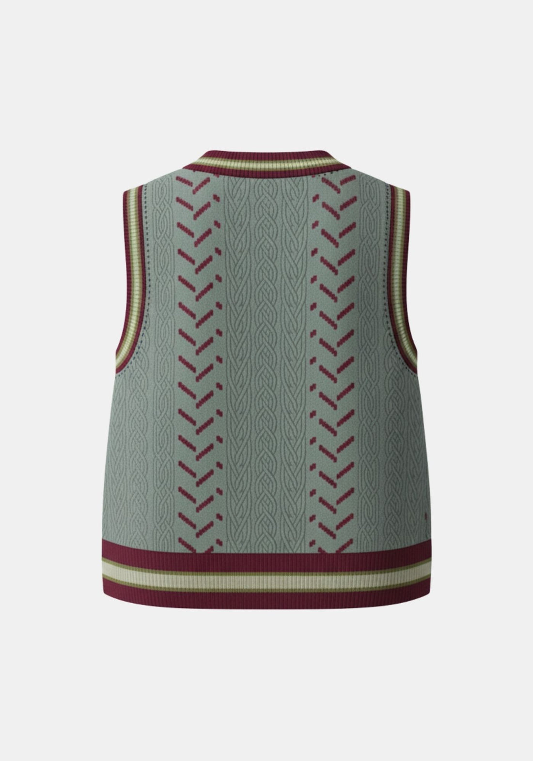 Vest Jadeite Jacquard Cable Jadeite