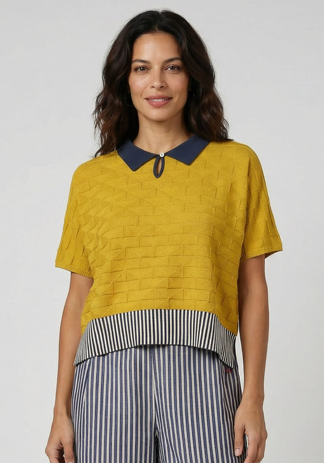 Top Collar Polo Diamonds Amber