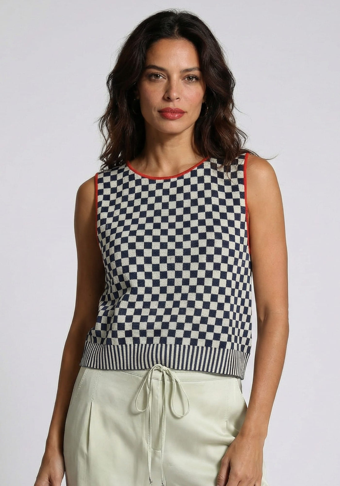 Top Free Mini checks Aloe Wash I Indigo