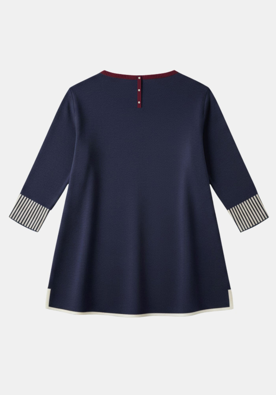 Top Key Round Neck Stripe Indigo